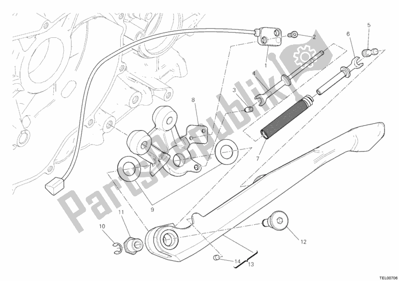 Todas as partes de Suporte Lateral do Ducati Superbike 1199 Panigale ABS 2012